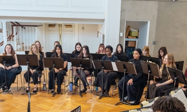 The Union College choir rehearses in Memorial Chapel.