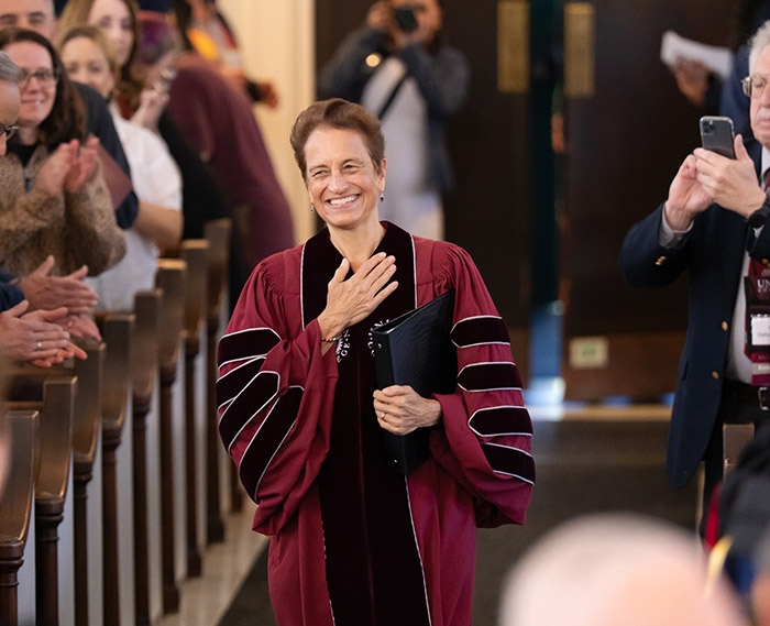 Elizabeth Kiss in Memorial Chapel