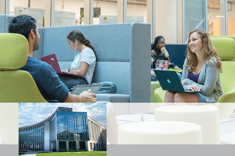 Comfortable couches make for the perfect study spot in the ISEC building