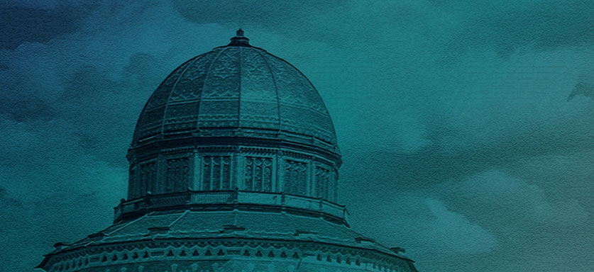 A view of the top of the Nott Memorial