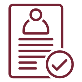 Icon of an application with a checkmark 