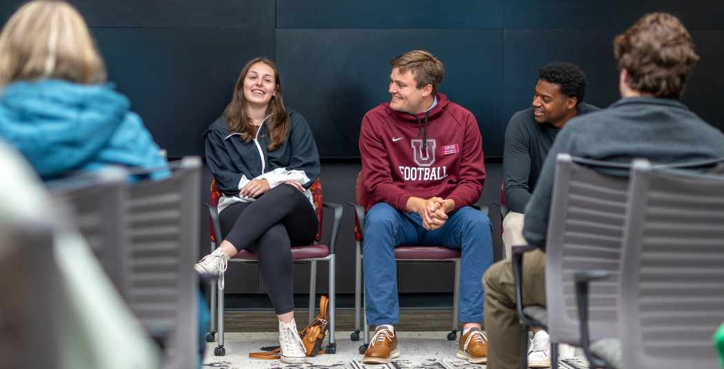 Student panelists sharing their Union experience with campus guests.